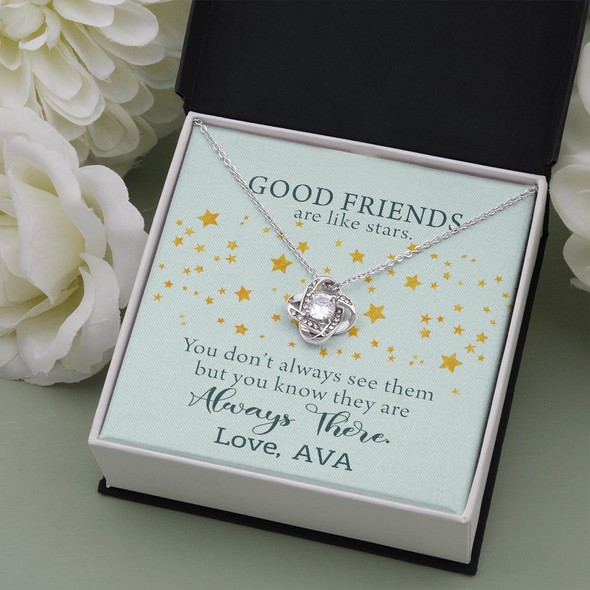To My Good Friends, Love Knot Necklace With You Don't Always See Them Custom Message Card, Jewelry For Her, Birthday, Gift For Her, Necklace for Her