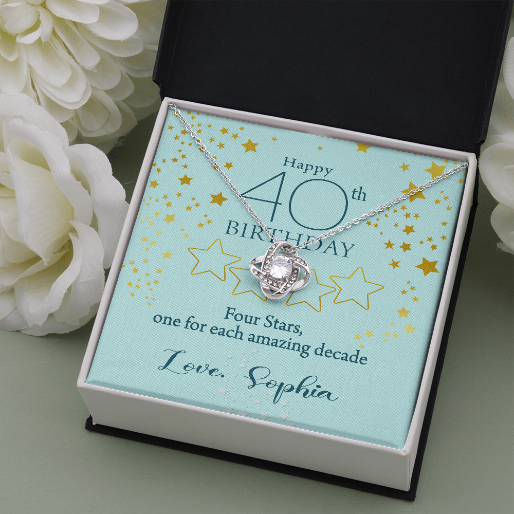 Customized Birthday Year & Name, Love Knot Necklace, Gift For Mom/Wife/Girlfriend/Sister, Birthday Gift For Her, Necklace For Her, Precious Gift For Her, Jewelry For Her, Best Birthday Gift