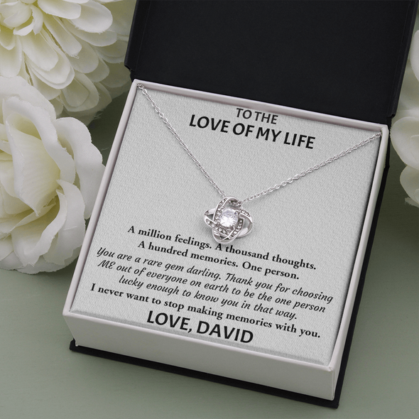 Customized Pendant To Love Of My Life, Love Knot Necklace, Gift For Her, Birthday Gift, Christmas, Anniversary, Gift For Her, Valentine's Day, Jewelry For Her