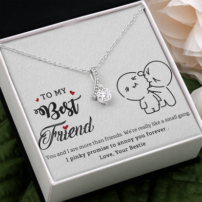 To My Best Friend, Alluring Beauty Necklace With You And I Are More Than Friends Message Card, Necklace for Her, Pendant For Her, Birthday, Gift For Her, Jewelry For Her