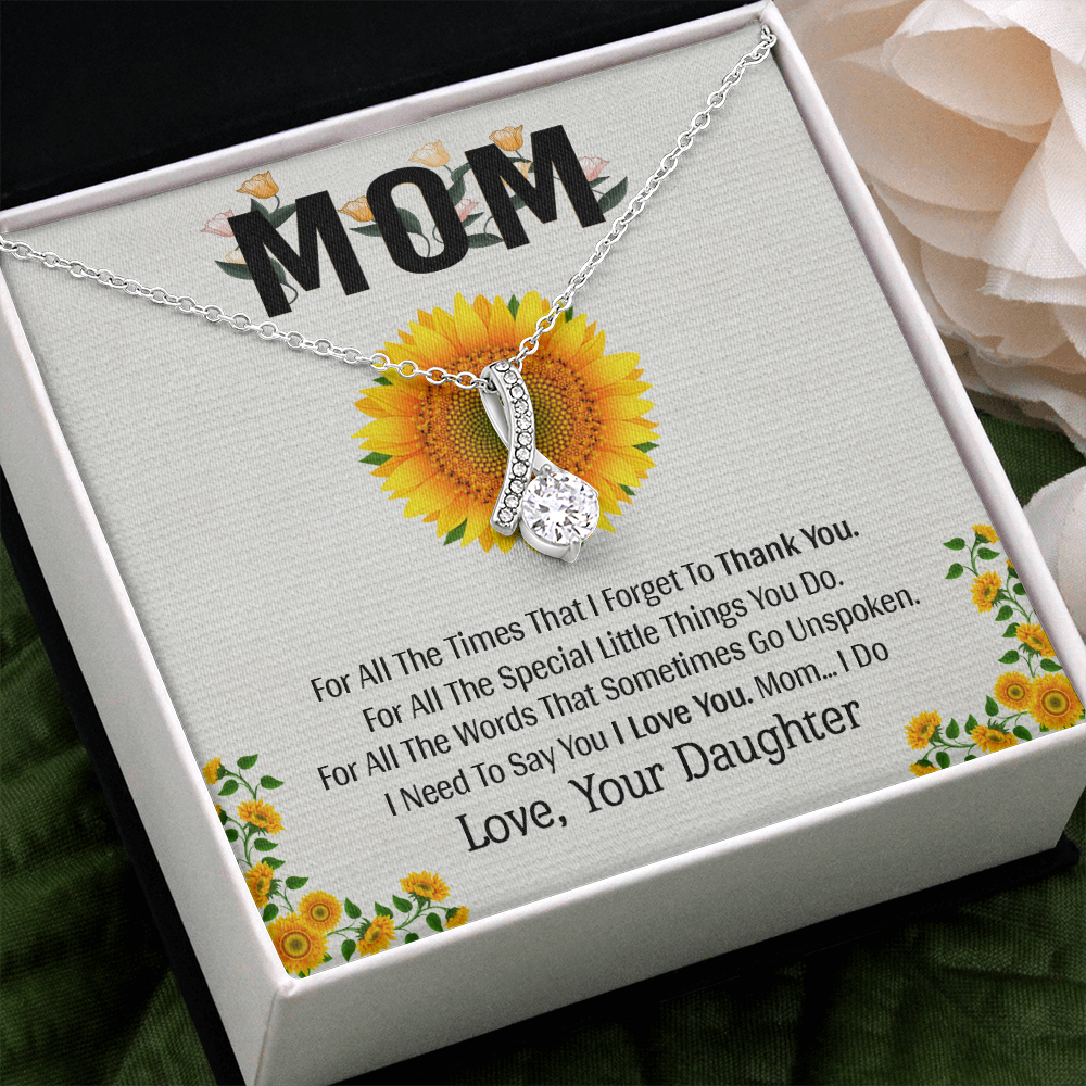 Mom, Alluring Beauty Necklace With For All The Special Little Things You Do Message Card, Mother's Day Gift From Daughter, Birthday, Anniversary, Jewelry For Her, Pendant For Her