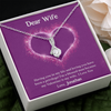 Dear Wife, Alluring Beauty Necklace With Having You In My Life Message Card, Birthday, Anniversary, Valentine's Day Gift, Jewelry For Her, Pendant For Her, Customized Message Card