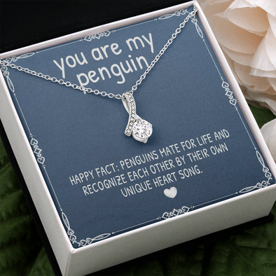 You Are My Penguin, Alluring Beauty Necklace With Message Card, Birthday, Anniversary Gift For Wife, Jewelry For Her, Pendant For Her, Gift For Wife From Husband