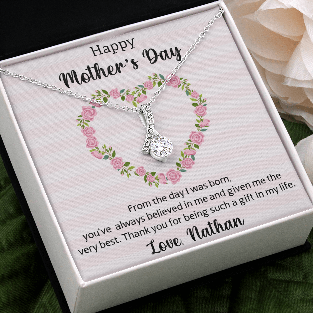 Happy Mother's Day, Alluring Beauty Necklace, Birthday, Mother's Day, Christmas, Anniversary, Gift For Her, Valentine's Day, Jewelry For Mom, Pendant For Mom