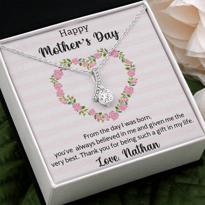 Happy Mother's Day, Alluring Beauty Necklace, Birthday, Mother's Day, Christmas, Anniversary, Gift For Her, Valentine's Day, Jewelry For Mom, Pendant For Mom