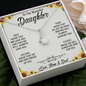 To Our Beautiful Daughter, Alluring Beauty Necklace With Know That We Love You Message Card, Daughter's Day, Birthday Gift For Her, Jewelry For Her, Necklace For Her, Pendant For Her
