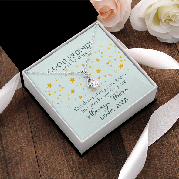 To My Good Friends, Alluring Beauty Necklace With You Don't Always See Them Custom Message Card, Jewelry For Her, Birthday, Gift For Her, Necklace for Her