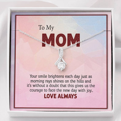 To My Mom, I Love You Always, Alluring Beauty Pendant, Gift For Mother's Day, Christmas, Birthday, Jewelry For Her, Silver Necklace With Message Card