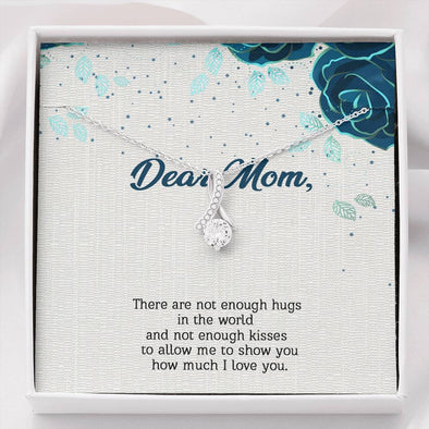 Dear Mom, I Love You Alluring Beauty Necklace, Gift For Mother's Day, Christmas, Birthday, Silver Jewelry With Message Card, Mom/Daughter Gifts
