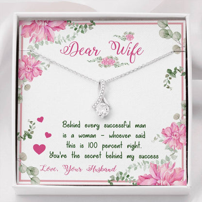 Alluring Beauty Necklace for Wife, Silver Pendant for Wife, Couple Collection, Necklace With Message Card, Christmas, Anniversary, Gift for Valentine's Day