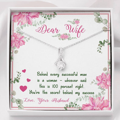 Alluring Beauty Necklace for Wife, Silver Pendant for Wife, Couple Collection, Necklace With Message Card, Christmas, Anniversary, Gift for Valentine's Day