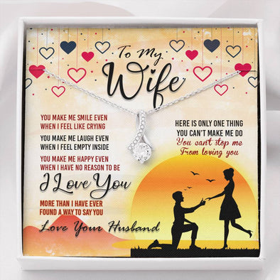 To My Wife Silver Pendant, Alluring Beauty Necklace, to My Wife You Make Me Happy, Gift for Wife, Valentine's Day, Birthday, Christmas, Couple Jewelry