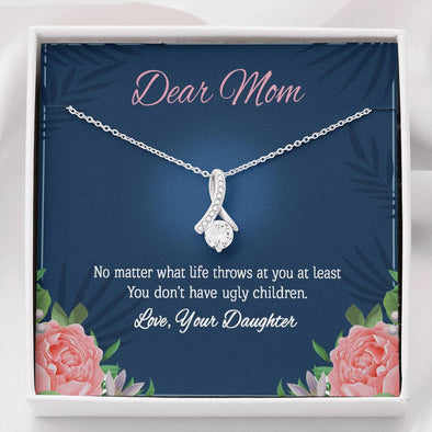 Alluring Beauty Necklace, Mother Daughter Gift, Jewelry For Her, Silver Necklace With Message Card, Mother's Day, Birthday, Christmas