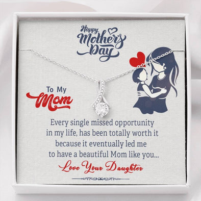 Alluring Beauty Necklace For Mother's Day, Necklace With Message Card, Gift for Moms, Jewelry for Women, Mom/Daughter Pendant