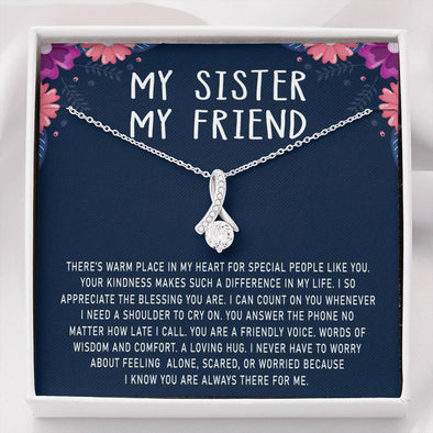Alluring Beauty Necklace For sister, Sister's Day Gift, Gift For Birthday, Silver Necklace With Message Card