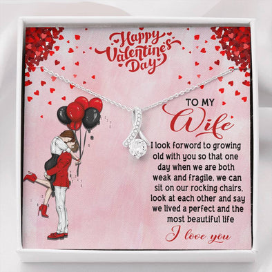 To My Wife, We Lived A Perfect And The Most Beautiful Life, Love For Her, Pendant For Wife, Silver Jewelry, Alluring Beauty Necklace, Couple Accessories