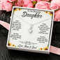 To Our Beautiful Daughter, Alluring Beauty Necklace With Know That We Love You Message Card, Daughter's Day, Birthday Gift For Her, Jewelry For Her, Necklace For Her, Pendant For Her