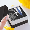 Dear Dad, Artisan Crafted Cross Necklace With Customized Message Card, Father's Day Gift For Him, Artisan-Crafted Stainless Steel Cross Necklace For Him