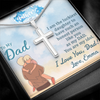 To My Dad, Artisan Crafted Cross Necklace With I Am The Luckiest Daughter Message Card, Father's Day Gift For Him, Jewelry For Him, Customized Message Card, Gift From Daughter