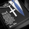 Dear Dad, Artisan Crafted Cross Necklace With Customized Message Card, Father's Day Gift For Him, Artisan-Crafted Stainless Steel Cross Necklace For Him