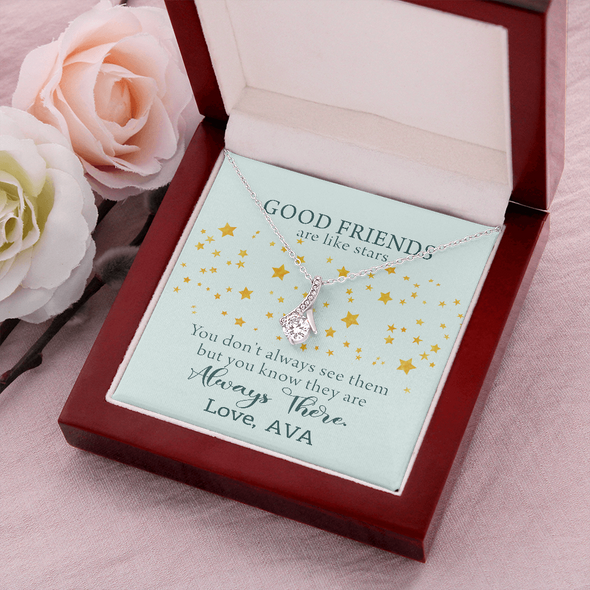 To My Good Friends, Alluring Beauty Necklace With You Don't Always See Them Custom Message Card, Jewelry For Her, Birthday, Gift For Her, Necklace for Her