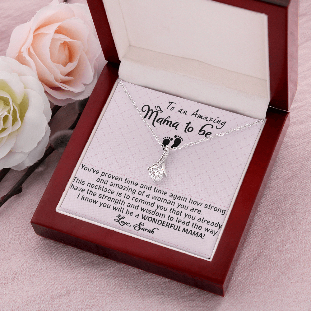 To An Amazing Mama To Be, Alluring Beauty Necklace, Mother's Day, Anniversary, Birthday, Mother's Day, Christmas, Gift For Her Valentine's Day, Jewelry For Mom, Customized Pendant For Newly Mom