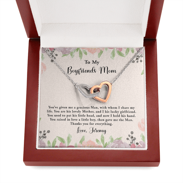 For Boyfriend's Mom, Interlocking Hearts Necklace, Mother's Day Gift For Her, Christmas Gift, Birthday Gift, Necklace For Her, Precious Gift For Her, Jewelry For Her