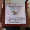 Customized Pendant For My Awesome Girlfriend, Interlocking Hearts Necklace, Customized Pendant For Her, Birthday Gift, Christmas, Anniversary, Gift For Her, Valentine's Day, Jewelry For Her