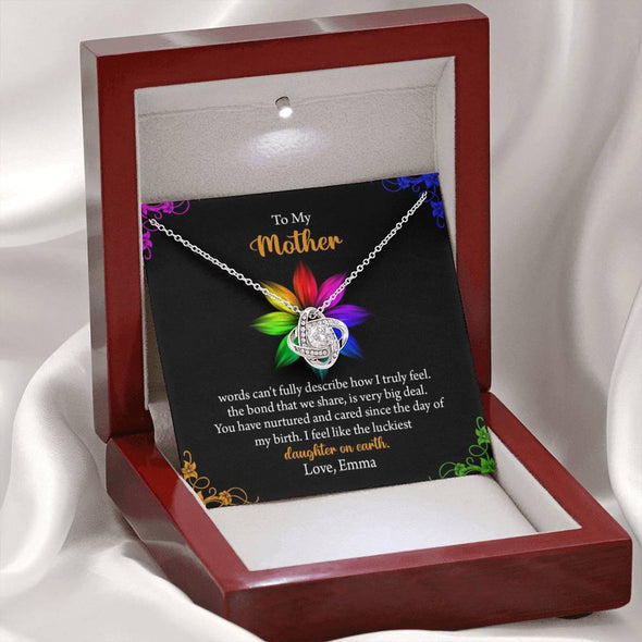 To My Mother Customized Knot Pendant, Pendant For Mother With Message Card, Gift Ideas For Mommy/Daughter, Jewelry For Her