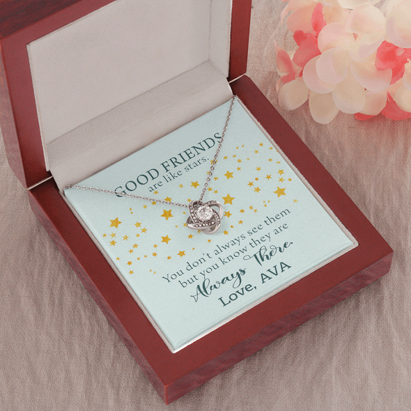 To My Good Friends, Love Knot Necklace With You Don't Always See Them Custom Message Card, Jewelry For Her, Birthday, Gift For Her, Necklace for Her