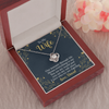 To My Beautiful Wife, Love Knot Necklace With Our Journey Through Life Means Everything To Me Customized Message Card, Birthday, Gift For Her, Jewelry For Her, Pendant For Her
