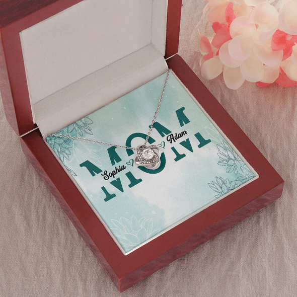 Mom Customized Pendant, Love Knot Necklace, Customized Pendant For Her, Mother’s Day Gift For Her, Birthday Gift, Christmas, Anniversary, Gift For Her, Valentine's Day, Jewelry For Her
