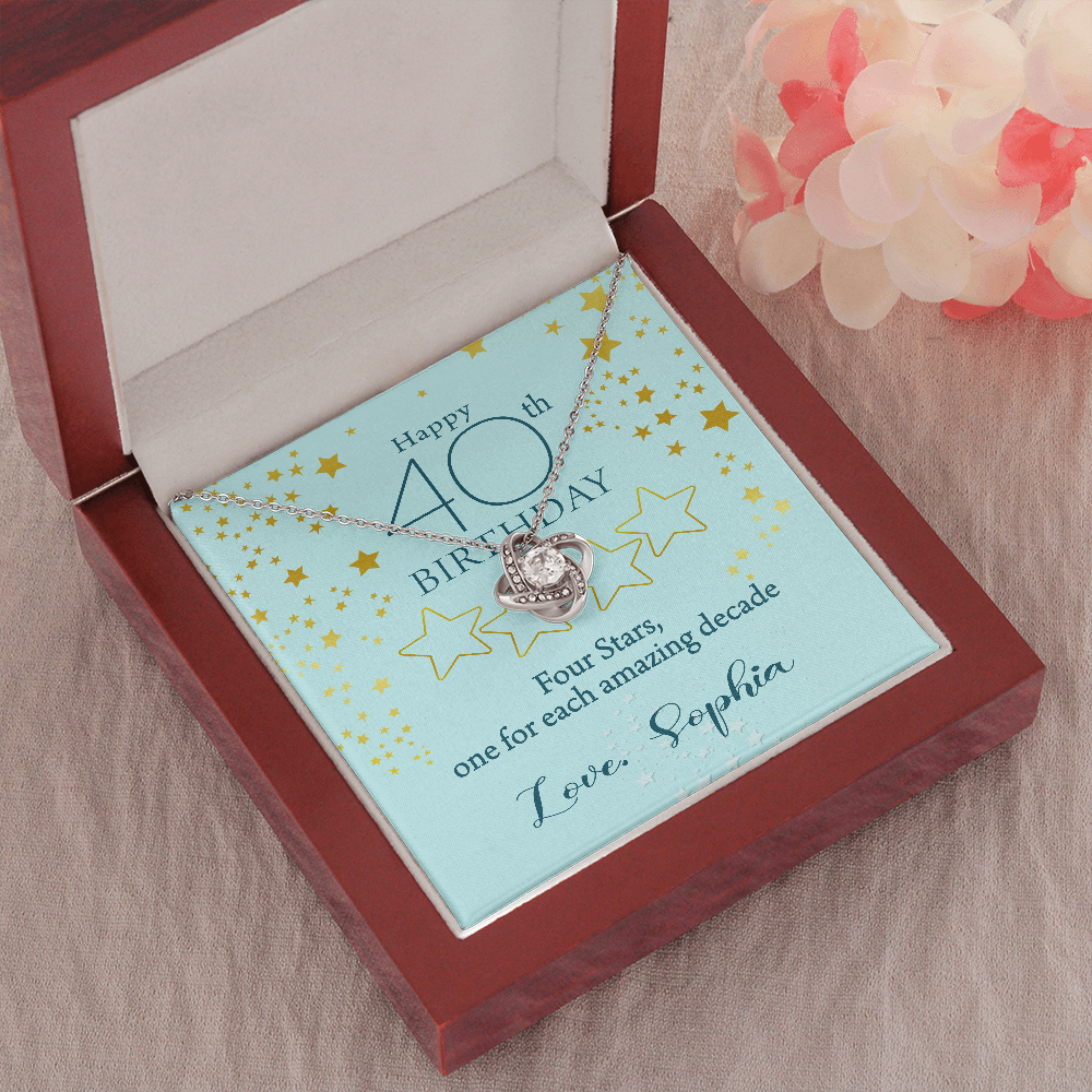 Customized Birthday Year & Name, Love Knot Necklace, Gift For Mom/Wife/Girlfriend/Sister, Birthday Gift For Her, Necklace For Her, Precious Gift For Her, Jewelry For Her, Best Birthday Gift