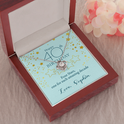 Customized Birthday Year & Name, Love Knot Necklace, Gift For Mom/Wife/Girlfriend/Sister, Birthday Gift For Her, Necklace For Her, Precious Gift For Her, Jewelry For Her, Best Birthday Gift
