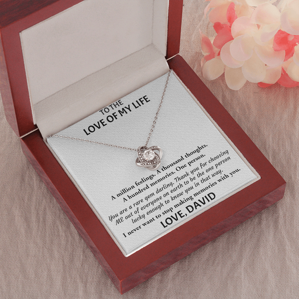 Customized Pendant To Love Of My Life, Love Knot Necklace, Gift For Her, Birthday Gift, Christmas, Anniversary, Gift For Her, Valentine's Day, Jewelry For Her