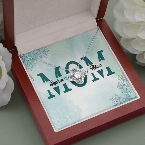 Mom Customized Pendant, Love Knot Necklace, Customized Pendant For Her, Mother’s Day Gift For Her, Birthday Gift, Christmas, Anniversary, Gift For Her, Valentine's Day, Jewelry For Her