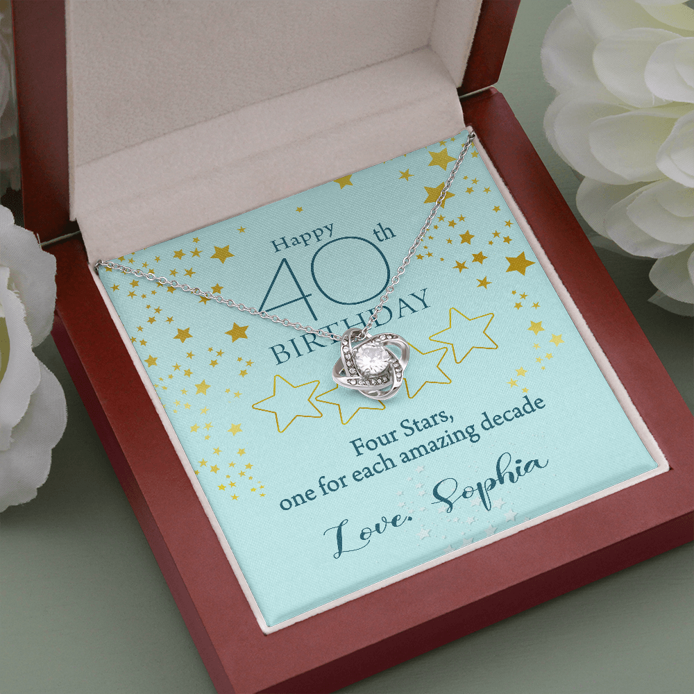 Customized Birthday Year & Name, Love Knot Necklace, Gift For Mom/Wife/Girlfriend/Sister, Birthday Gift For Her, Necklace For Her, Precious Gift For Her, Jewelry For Her, Best Birthday Gift