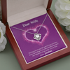Dear Wife, Love Knot Necklace With Having You In My Life Message Card, Birthday, Anniversary, Valentine's Day Gift, Jewelry For Her, Pendant For Her, Customized Message Card