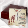 Dear Dad, Artisan Crafted Cross Necklace With Thank You For Showing Me This Great Game Message Card, Father's Day Gift For Him, Jewelry For Him, Customized Message Card