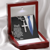 Dear Dad, Artisan Crafted Cross Necklace With Customized Message Card, Father's Day Gift For Him, Artisan-Crafted Stainless Steel Cross Necklace For Him