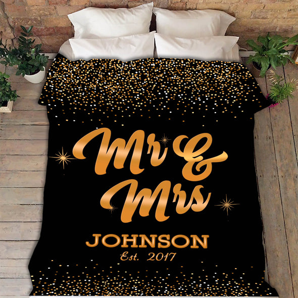 Custom Couple Blanket With Name And Wedding Year