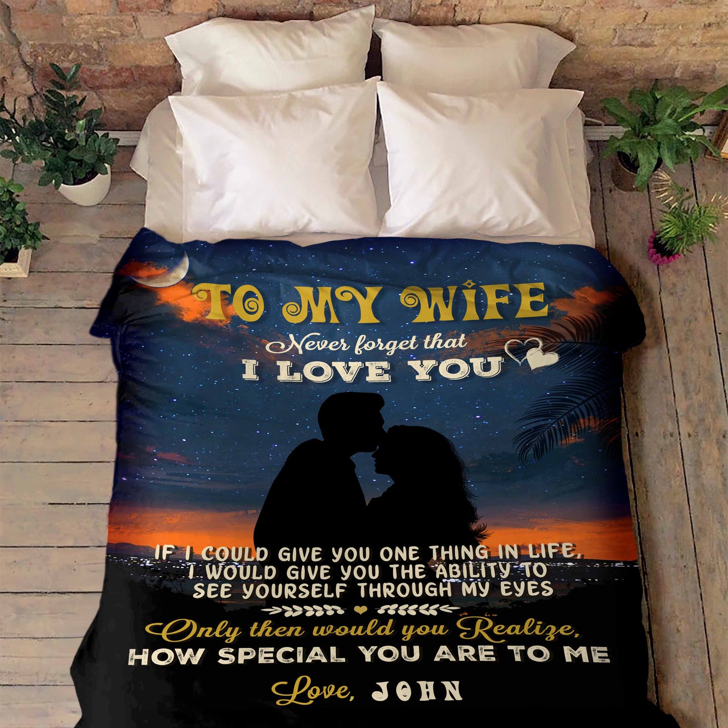 Premium Personalized Blanket"To My Wife"