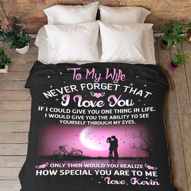 To My Wife Customized Premium Blanket