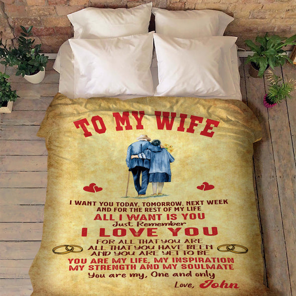 "TO MY WIFE PERSONALIZED" PREMIUM BLANKET