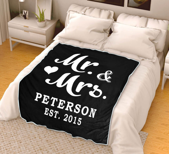 Mr & Mrs Personalized Anniversary Blanket