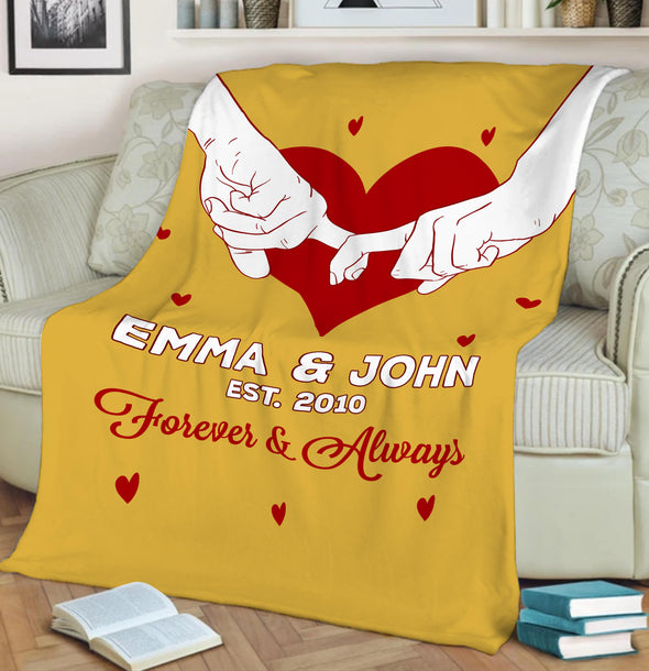 Will Never Leave You Customized Blanket with Name and Date