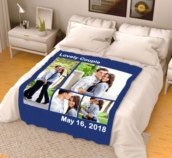 Personalized Blanket - Lovely Couple With Your Photo