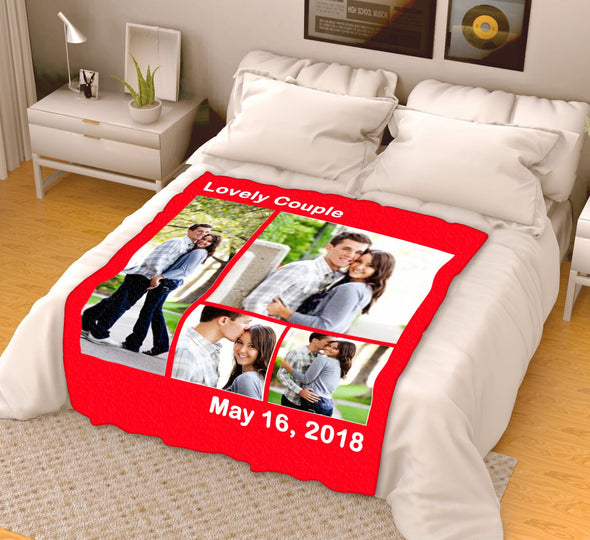 Personalized Blanket - Lovely Couple With Your Photo