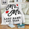 Mr & Mr Personalized LGBT Blanket With Name And Wedding Year