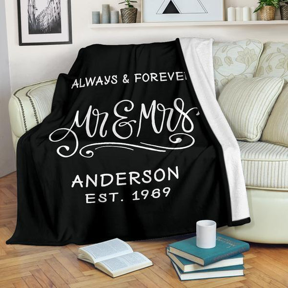 Always & Forever Personalized Couple Blanket With Name And Wedding Year